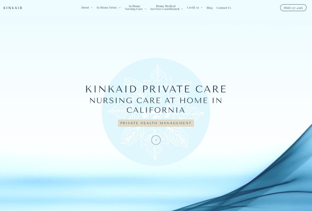Kinkaid Private Care homepage screenshot