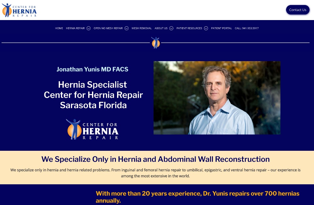 hernia repair center website screenshot (1)